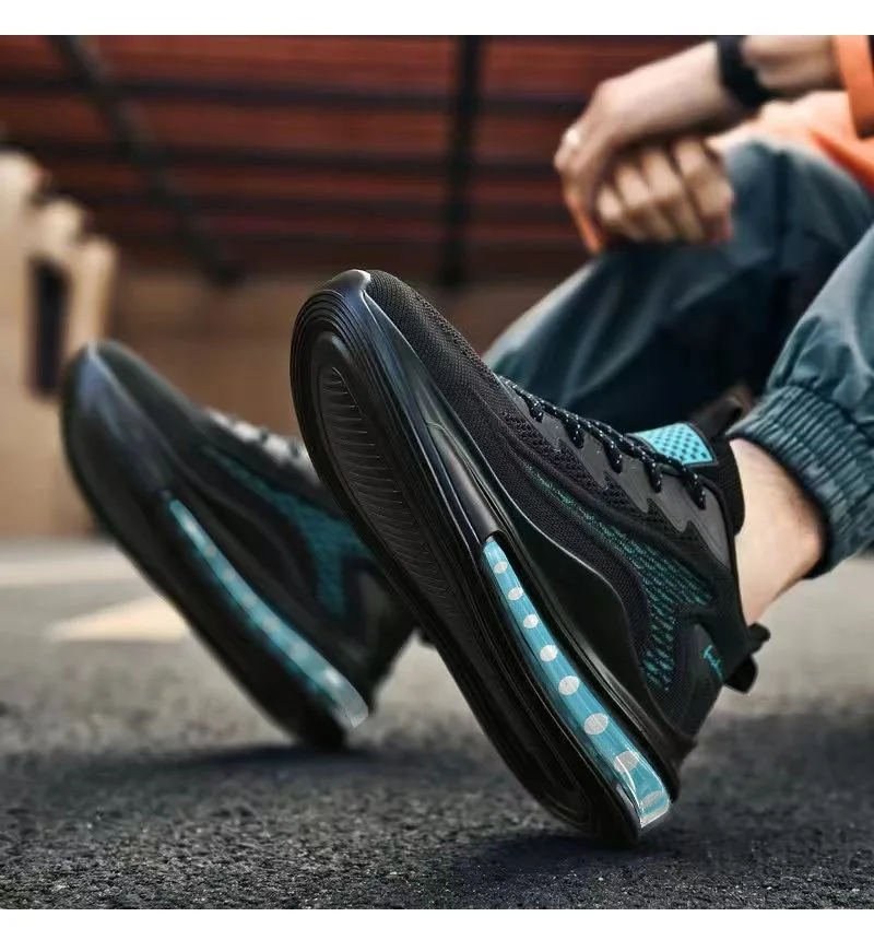 Large size men's shoes breathable lightweight sports shoes outdoor mesh black walking shoes trendy men's casual shoes running sh thumbnail 2