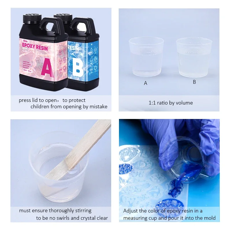 Crystal Clear Epoxy Resin Kit with Tools Food Safe & UV Resistant for DIY Art Wood Jewelry Making Coasters Mold Casting Resin thumbnail 5