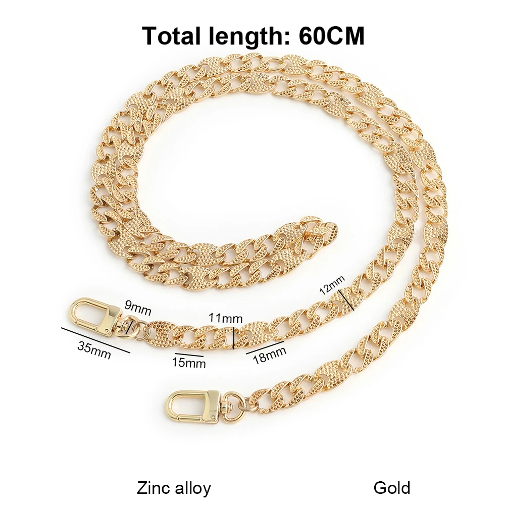 2PCS 30-60-100cm Metal Bag Chains With Buckles For Underarm Shoulder Strap Portable Wrist Handbag Purse Decoration Accessories thumbnail 2