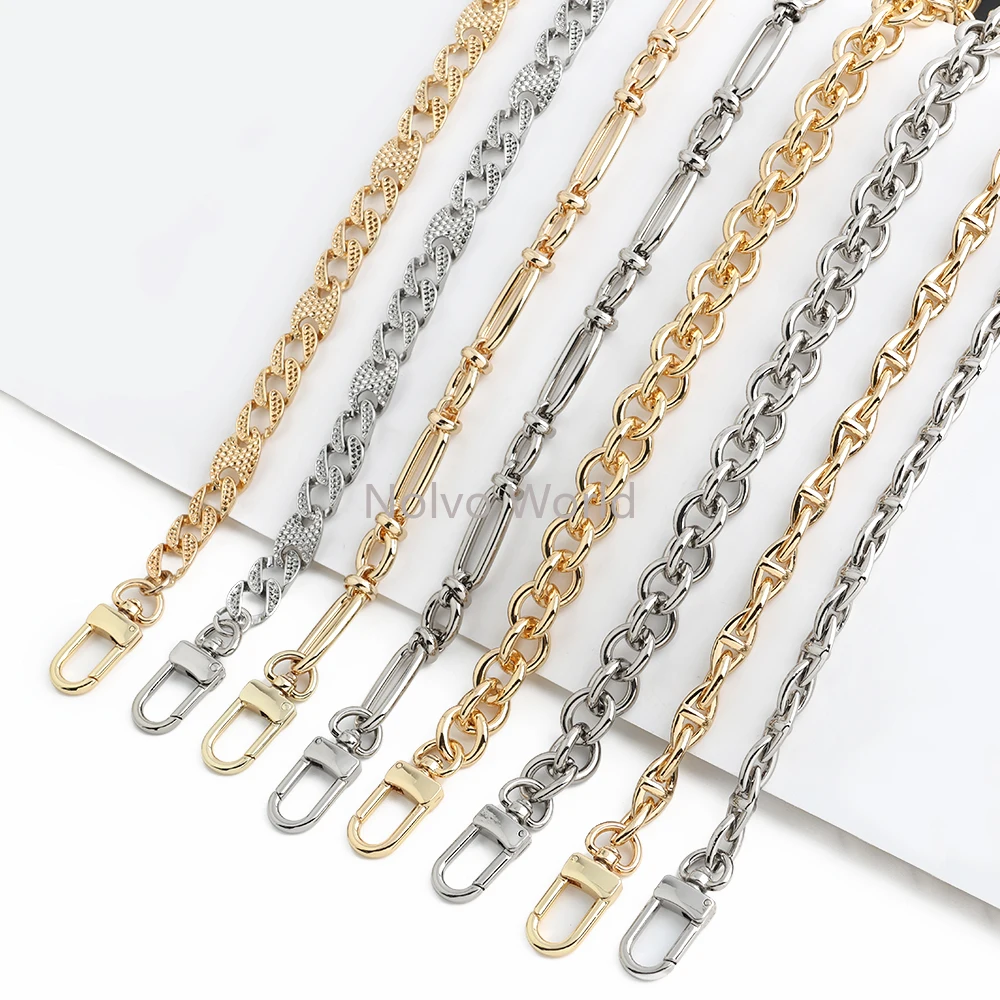 2PCS 30-60-100cm Metal Bag Chains With Buckles For Underarm Shoulder Strap Portable Wrist Handbag Purse Decoration Accessories thumbnail 3