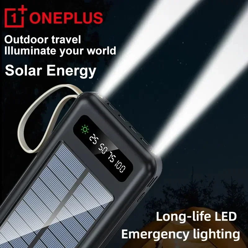 VIVO 500000mAh Solar Power Bank Large Capacity Mobile Power Fast Charging Battery With Dual USB 4 Cables For iPhone Samsung thumbnail 4