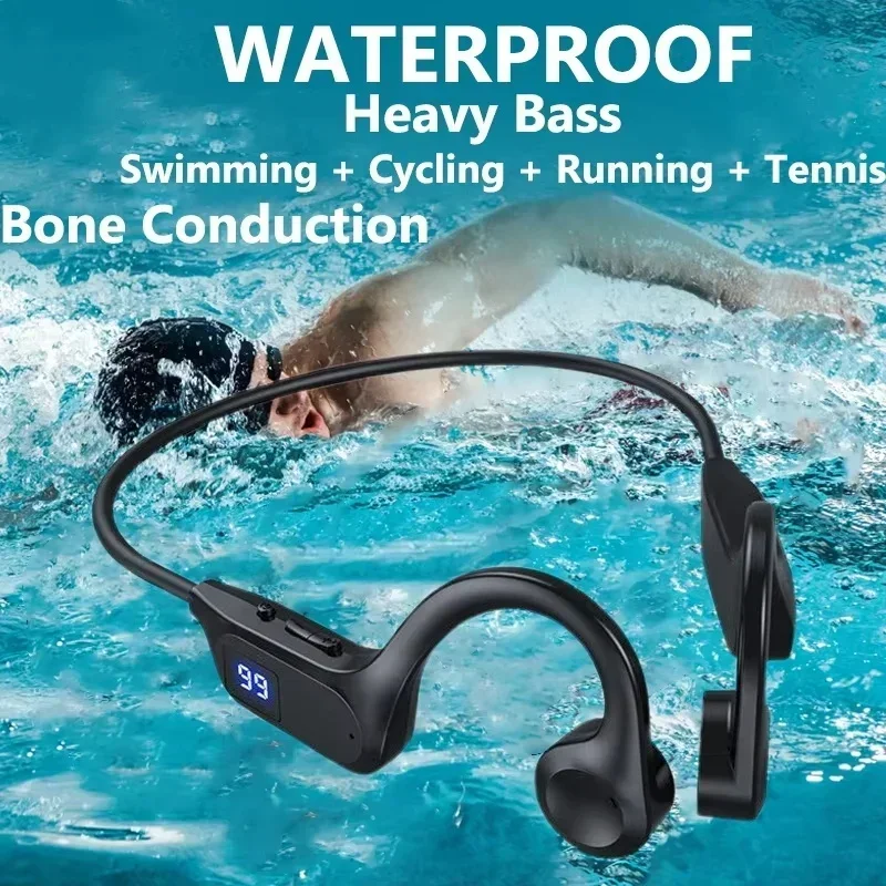 NEW Wireless Bone Conduction Headphones Bluetooth Earphone Sport Swimming Bluetooth Compatible Headphone Hand-free With Mic 2026 thumbnail 5