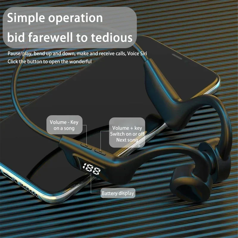 NEW Wireless Bone Conduction Headphones Bluetooth Earphone Sport Swimming Bluetooth Compatible Headphone Hand-free With Mic 2026 thumbnail 6