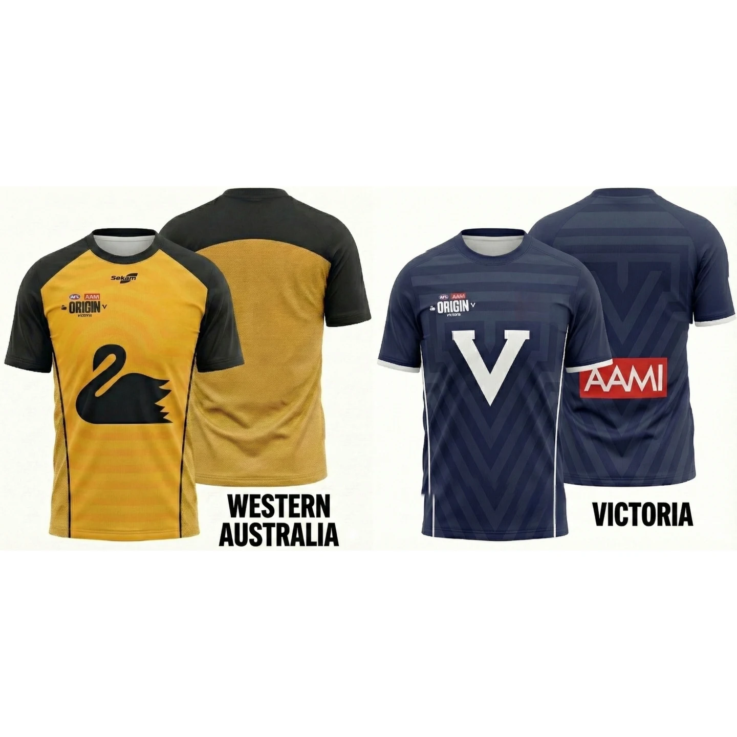 Australia Football Shirt Western Australia Black Swan Victoria Big V Men's Sport Beach T-shirt Breathable Training Jersey