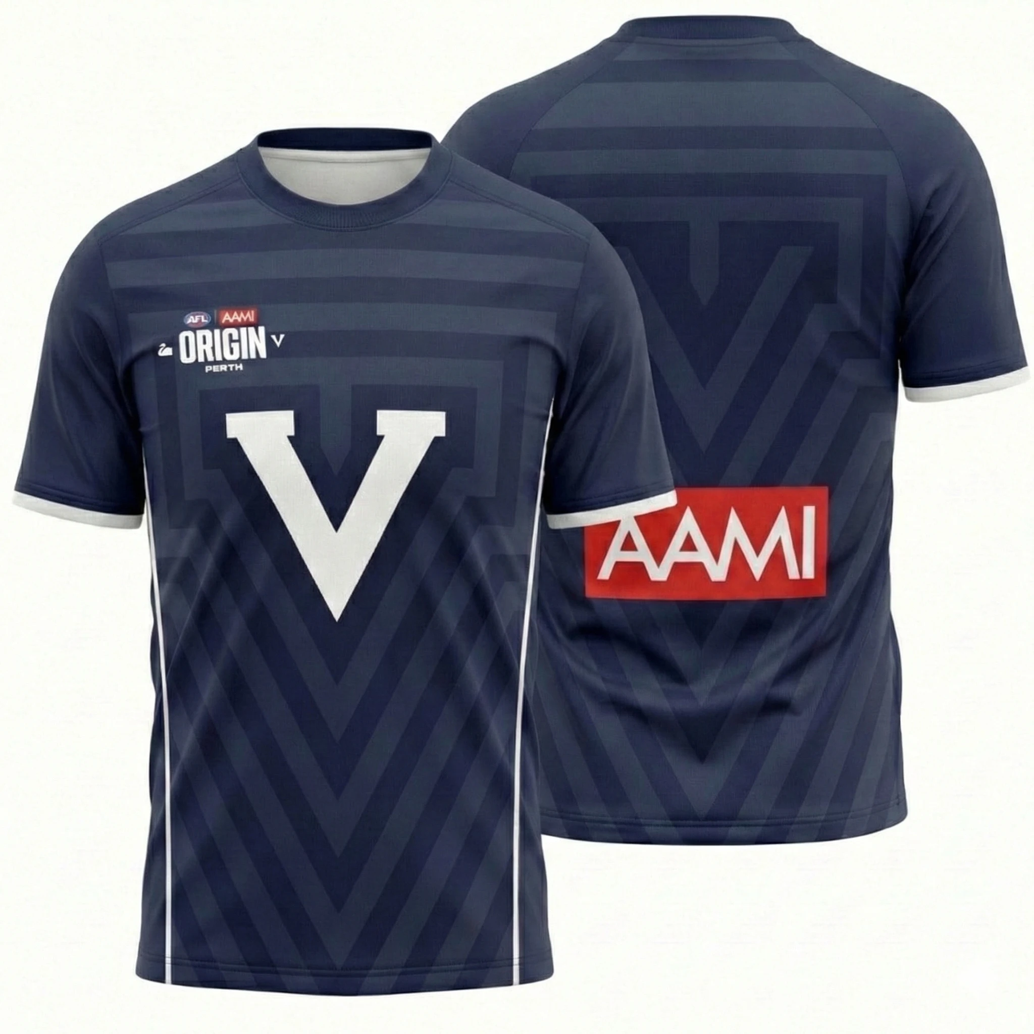 Australia Football Shirt Western Australia Black Swan Victoria Big V Men's Sport Beach T-shirt Breathable Training Jersey thumbnail 2