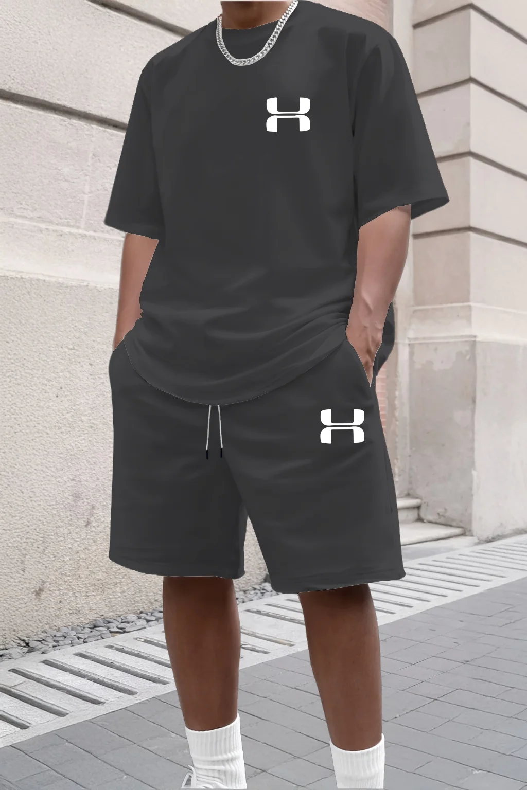 2026 New Men's Sportswear Short Sleeved T-shirt and Sports Shorts Summer Casual Jogging Pants Set Men's Two-piece Set thumbnail 4