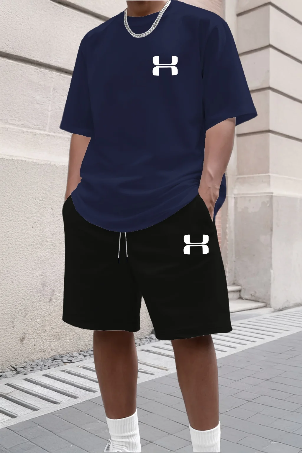 2026 New Men's Sportswear Short Sleeved T-shirt and Sports Shorts Summer Casual Jogging Pants Set Men's Two-piece Set thumbnail 2