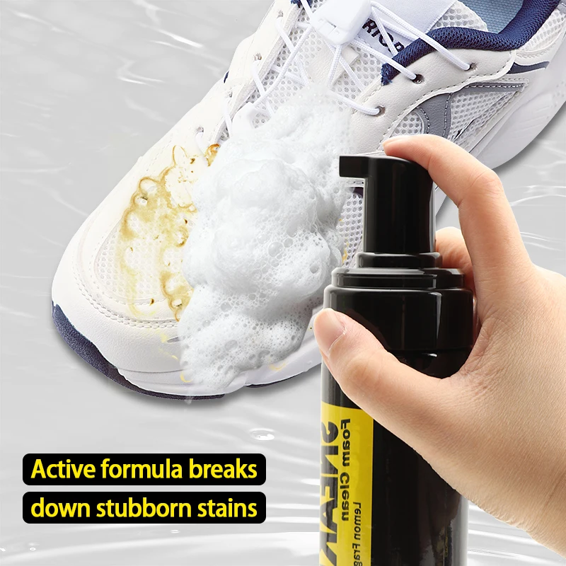 White Shoe Cleaner Foam Dry Cleaning Kit 150ML Waterless Foam Sneaker Cleaner Shoe Brush and Cleaning Cloth Set thumbnail 4