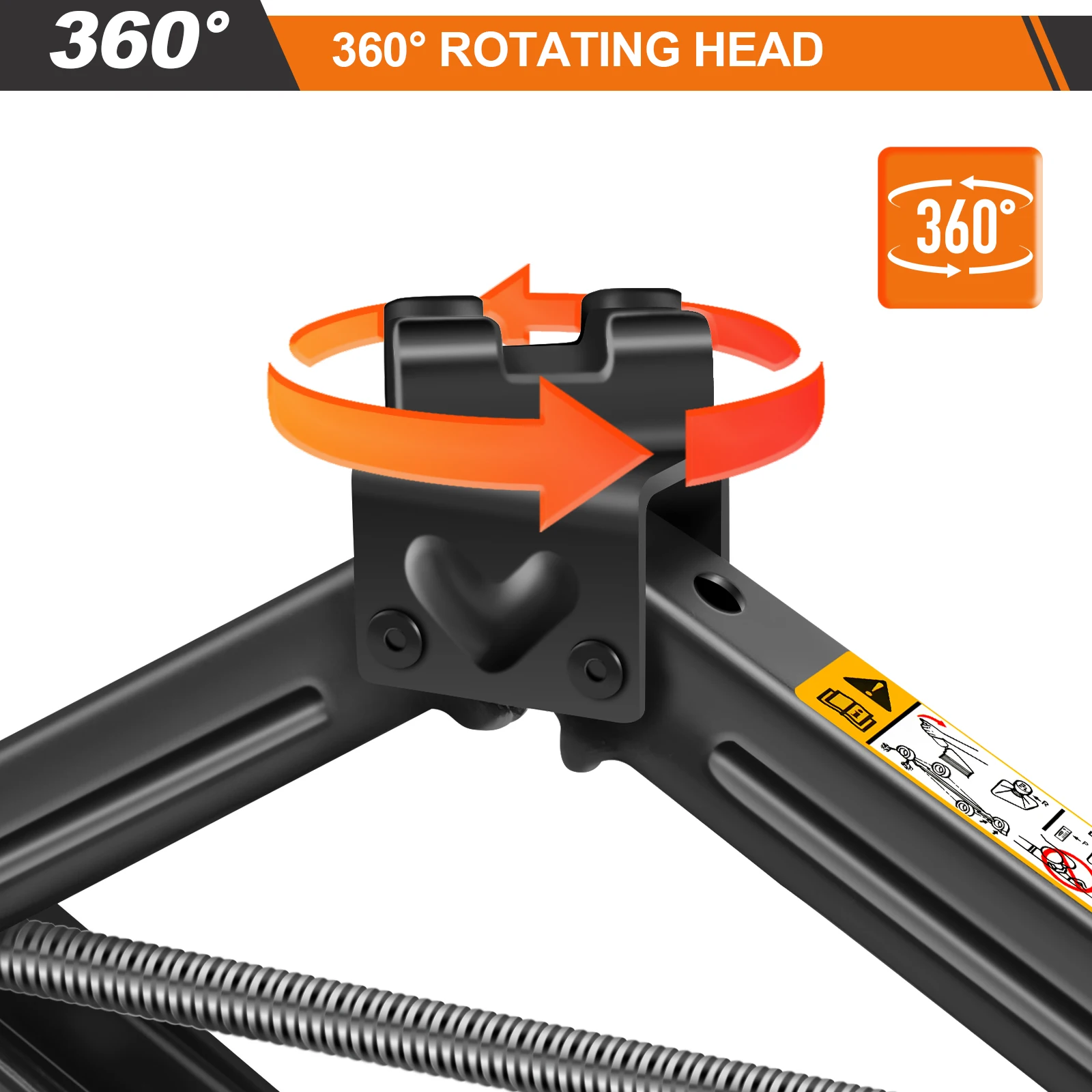 Scissor Rust Jack 2.0 Tonne, With Handle - Range 105 To 385 Mm, Losange Jack With Lever, For Changing Tyres, For Universal Use thumbnail 5