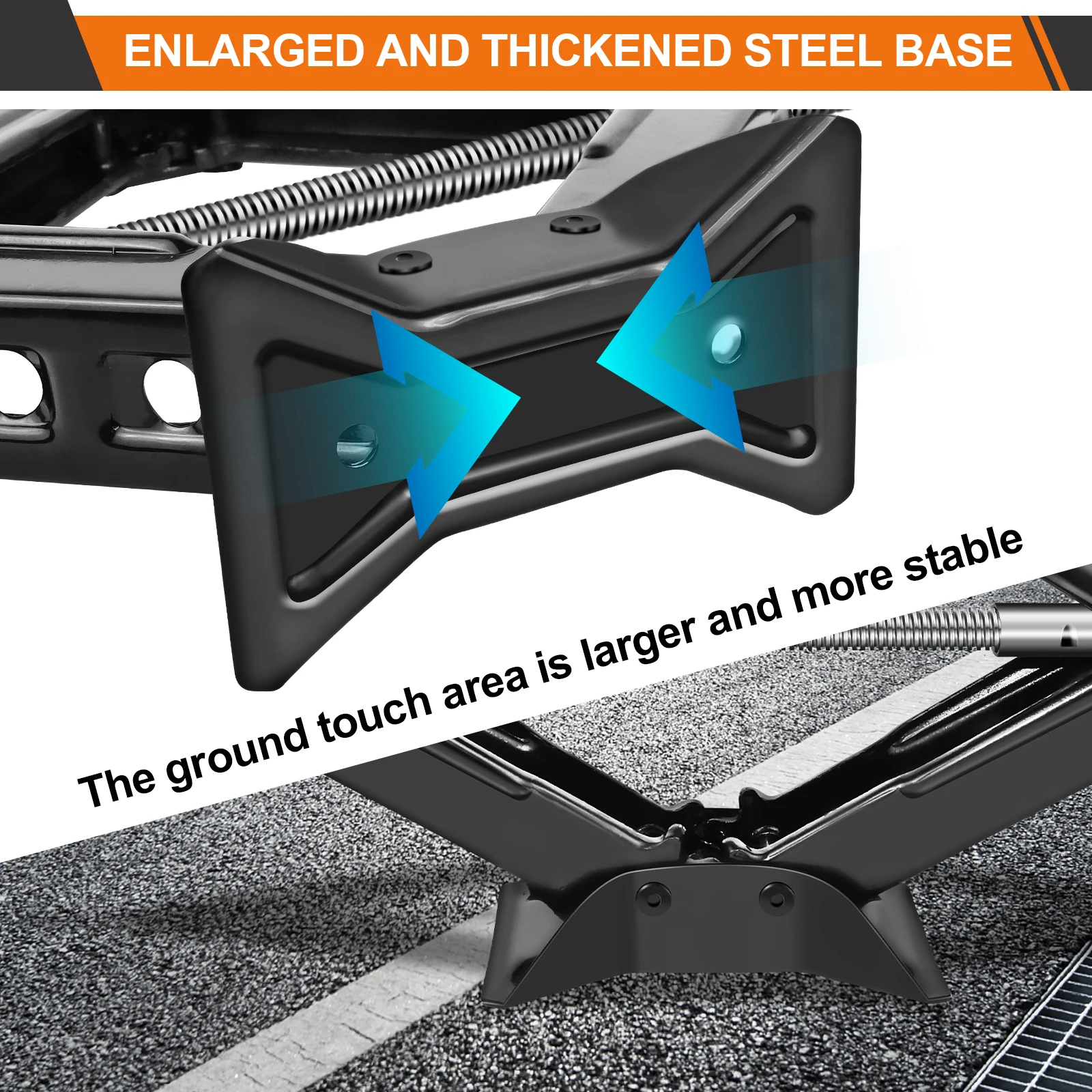 Scissor Rust Jack 2.0 Tonne, With Handle - Range 105 To 385 Mm, Losange Jack With Lever, For Changing Tyres, For Universal Use thumbnail 3