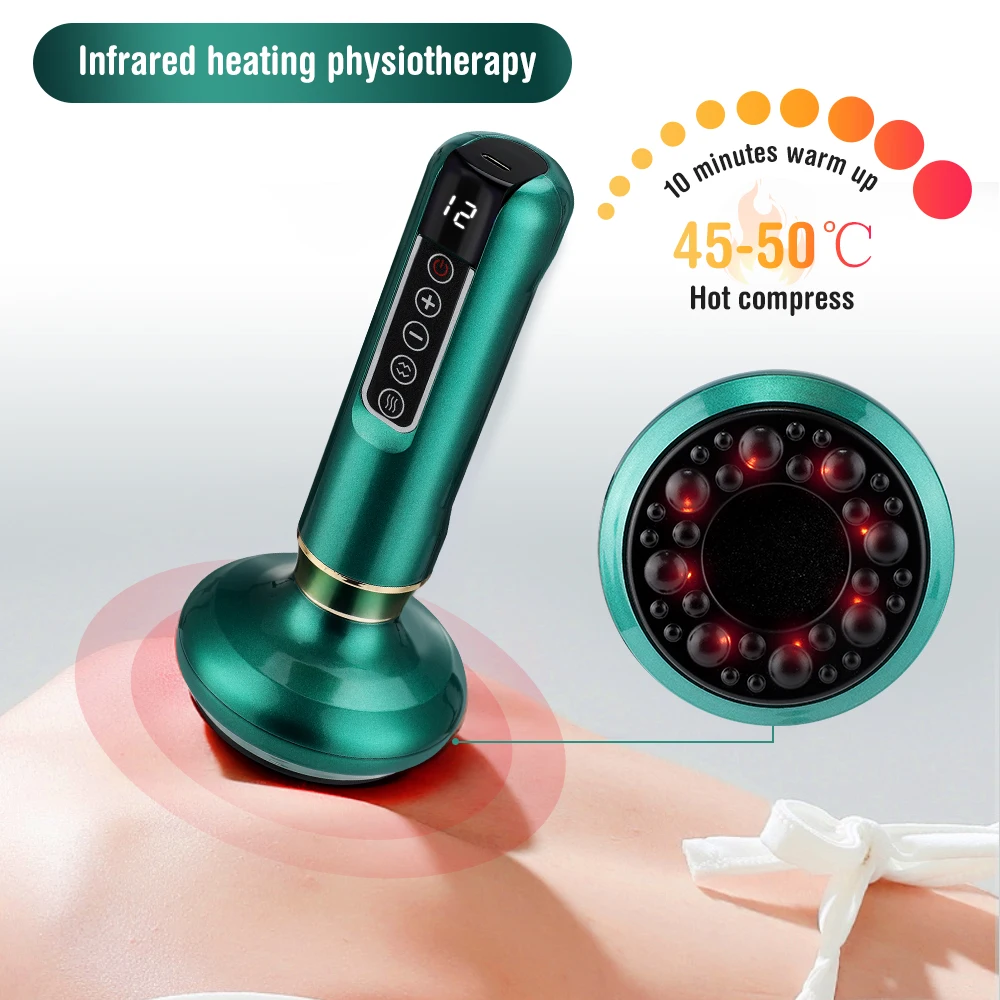 Electric Cupping Massager Vacuum Suction Cup GuaSha Anti Cellulite Beauty Health Scraping Infrared Heat Body Slimming Massage thumbnail 2