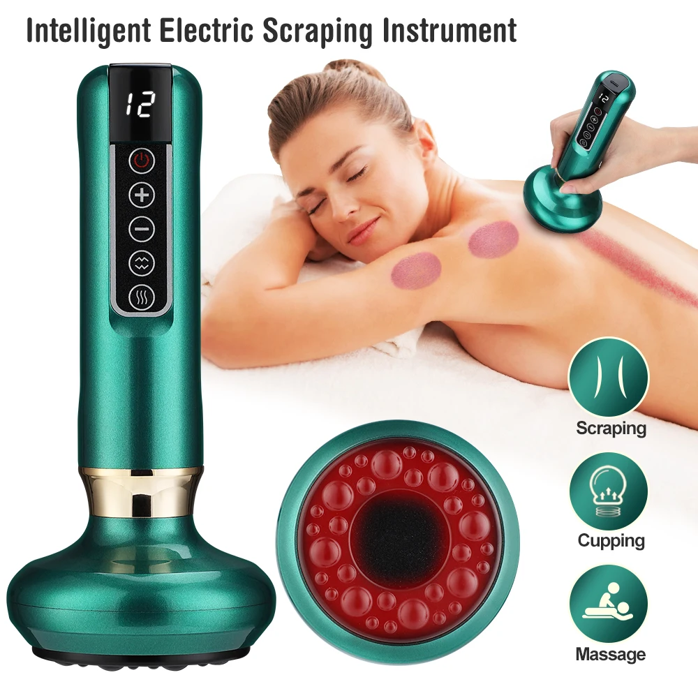 Electric Cupping Massager Vacuum Suction Cup GuaSha Anti Cellulite Beauty Health Scraping Infrared Heat Body Slimming Massage thumbnail 4