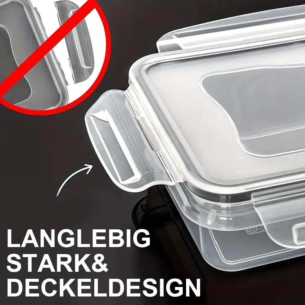 12pc Sealed refrigerator storage box with lid crisper Food Retain Freshness Transparent Storage Jar lunch box with lid thumbnail 3