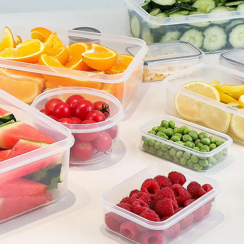 12pc Sealed refrigerator storage box with lid crisper Food Retain Freshness Transparent Storage Jar lunch box with lid thumbnail 5