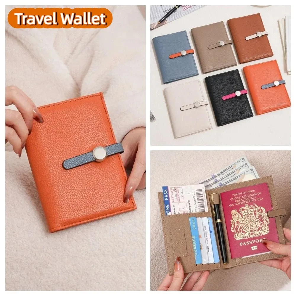Card Holder PU Passport Bag Ticket Holder Airplane Check-in Fold Purse Passport Cover Multifunctional Travel Wallet thumbnail 3