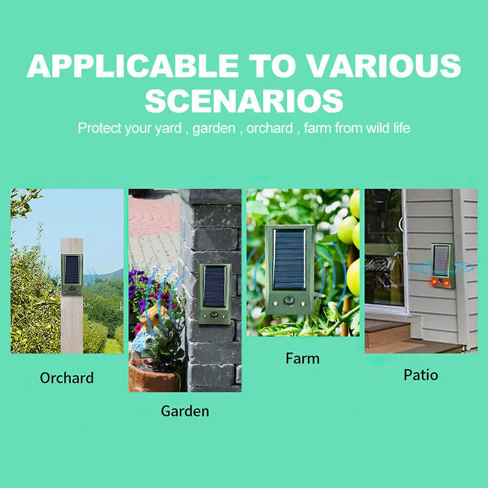 Solar Ultrasonic Garden Dog Cat Fox Pest Scarer Deterrent Repeller UK thumbnail 5