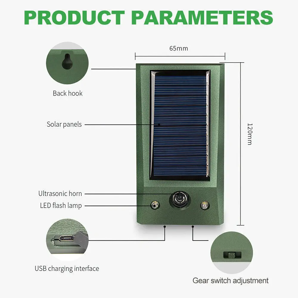 Solar Ultrasonic Garden Dog Cat Fox Pest Scarer Deterrent Repeller UK thumbnail 4