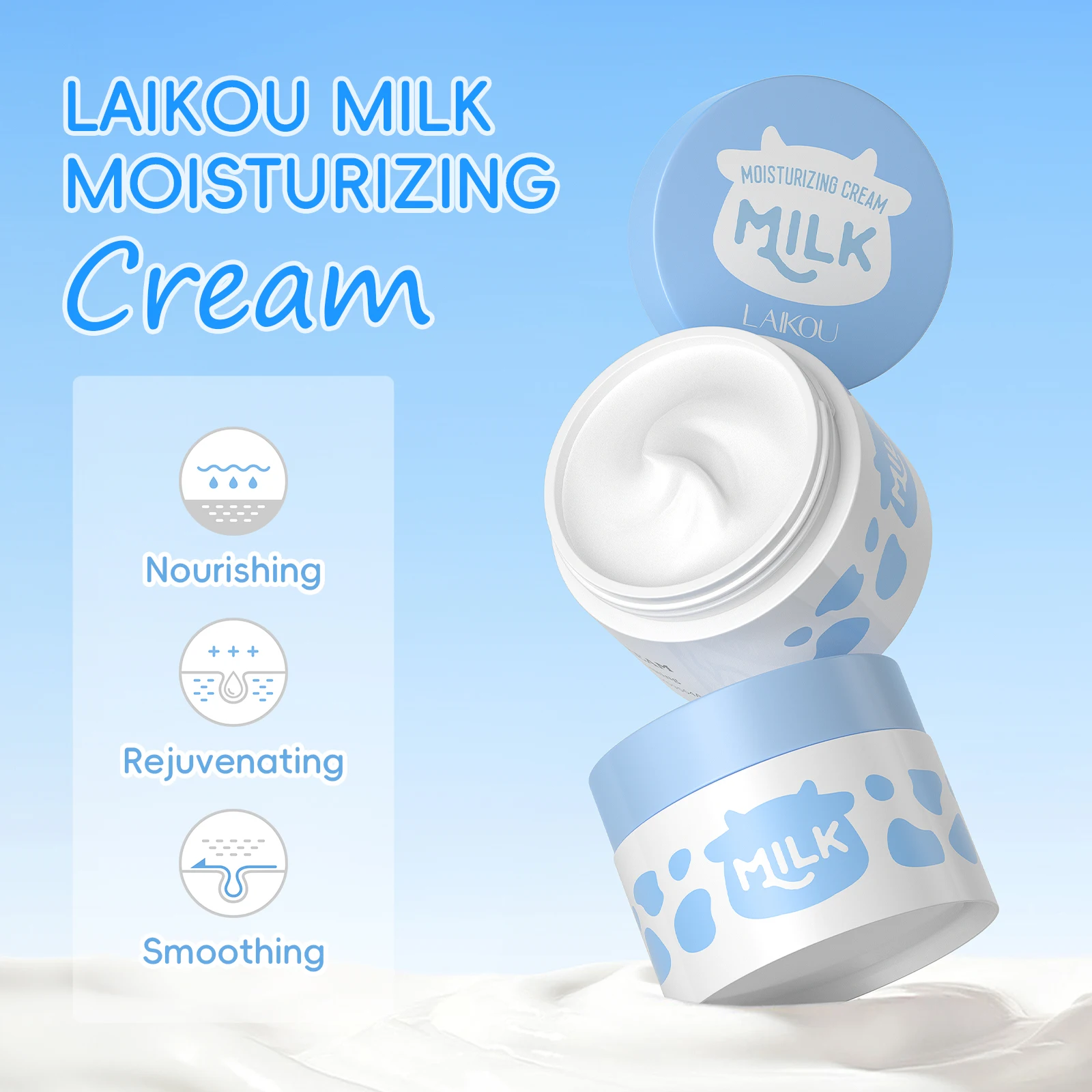 LAIKOU Milk Skincare Set Softening Serum Moisturizing Cream Gentle Cleanser Brightening Hydration Travel Kit thumbnail 2