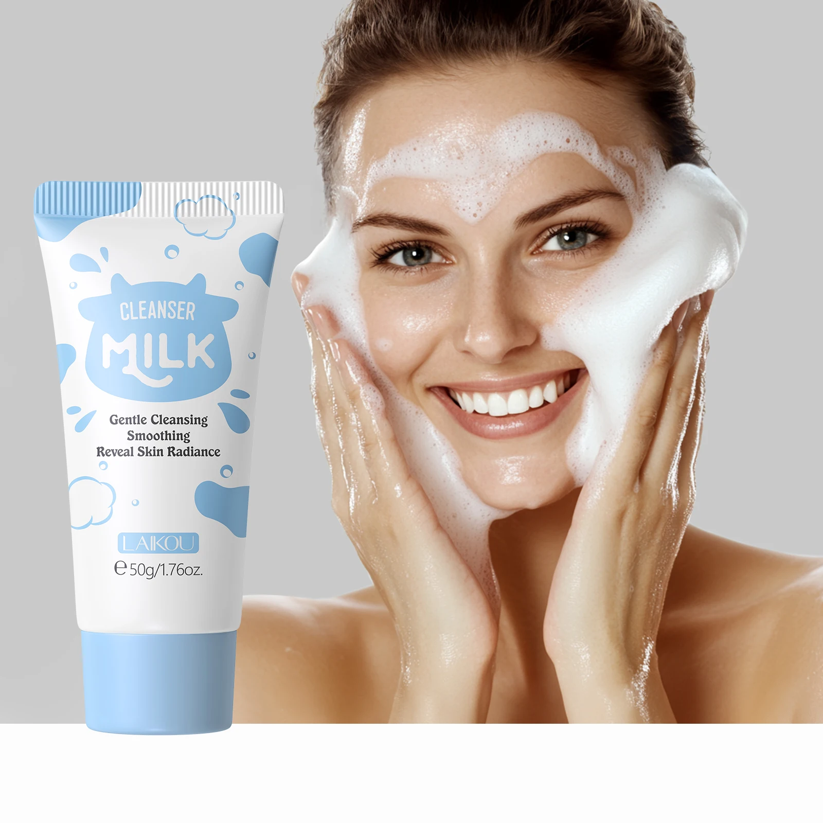 LAIKOU Milk Skincare Set Softening Serum Moisturizing Cream Gentle Cleanser Brightening Hydration Travel Kit thumbnail 4