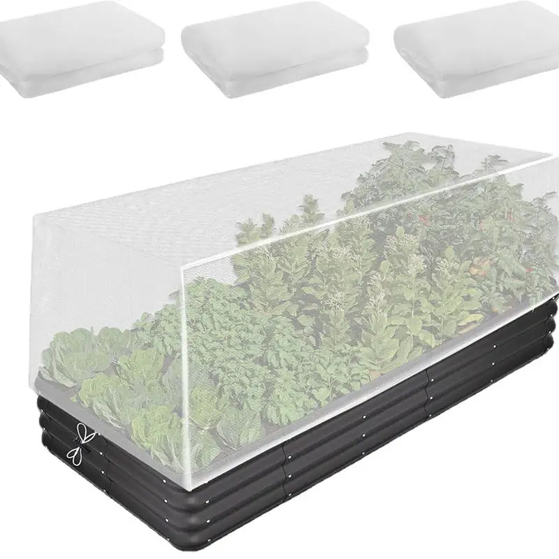 Insect Proof Plant Cover Mesh Drawstring Breathable Reusable Flower Bed Cover Garden Vegetables Potted Plants Indoor Outdoor