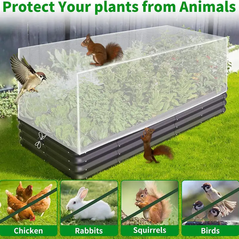 Insect Proof Plant Cover Mesh Drawstring Breathable Reusable Flower Bed Cover Garden Vegetables Potted Plants Indoor Outdoor thumbnail 2