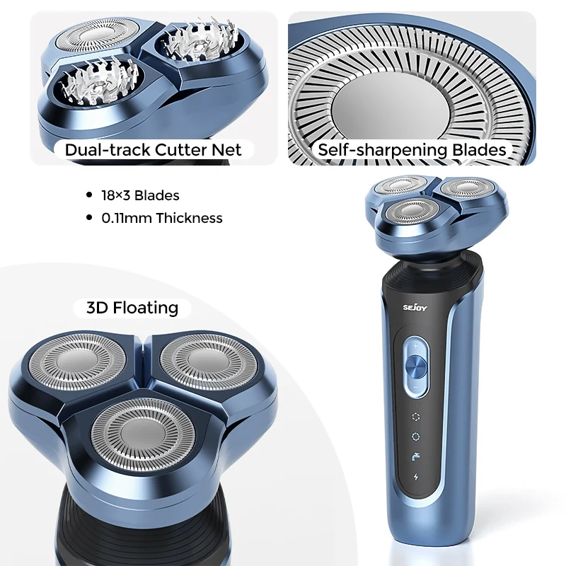 SEJOY Electric Shaver for Men,Hair Trimmer,Nose Hair Scissors,Facial Cleanser, Facial Massager Rechargeable Shaving Machine thumbnail 2