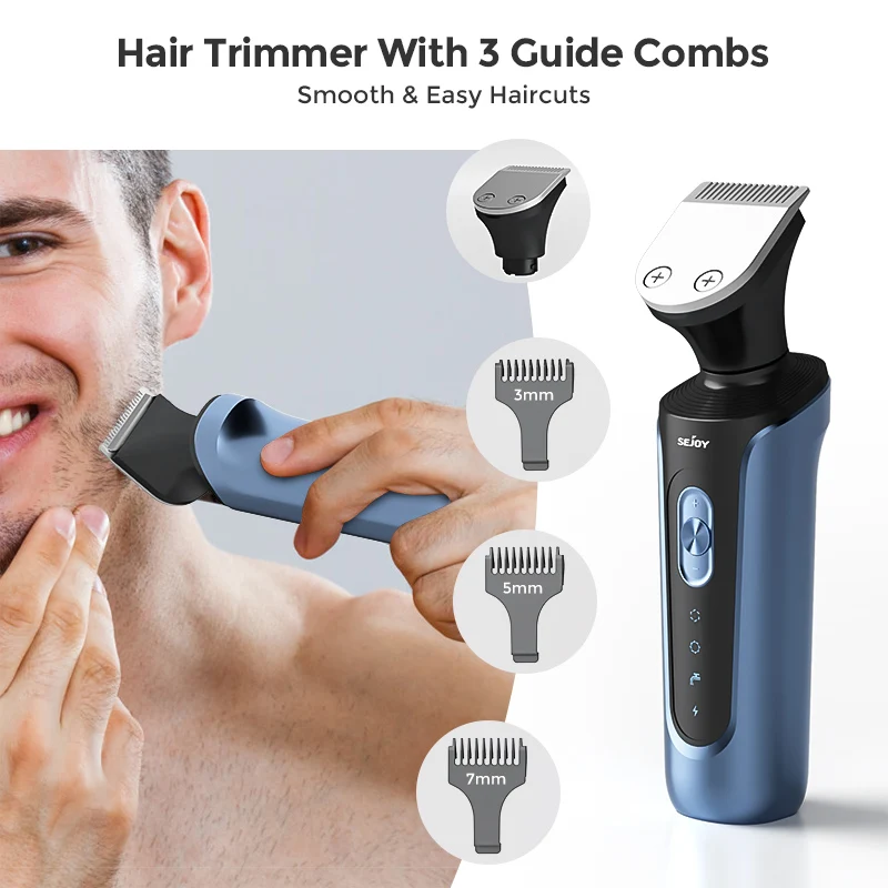 SEJOY Electric Shaver for Men,Hair Trimmer,Nose Hair Scissors,Facial Cleanser, Facial Massager Rechargeable Shaving Machine thumbnail 3