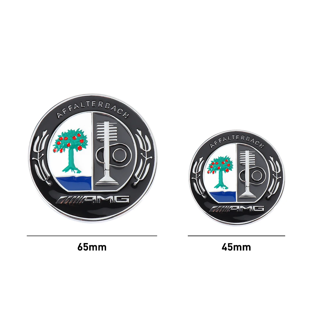 45mm 65mm 3D Metal Logo Apple Tree AMG Emblem Car Rear Side C Pillar Badge for Mercedes Benz A C E GLA GLC GLE GLS Sticker thumbnail 6
