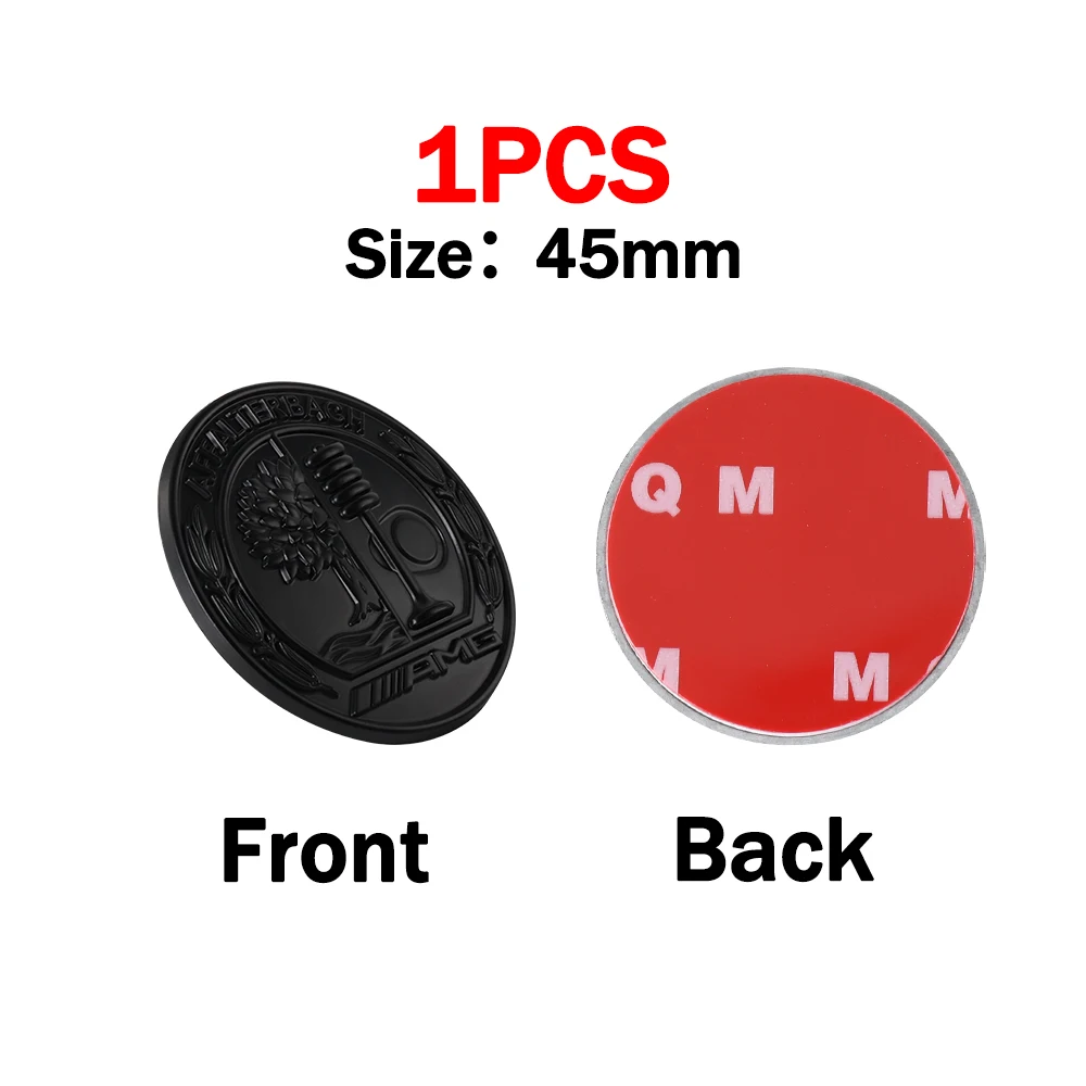 45mm 65mm 3D Metal Logo Apple Tree AMG Emblem Car Rear Side C Pillar Badge for Mercedes Benz A C E GLA GLC GLE GLS Sticker thumbnail 4