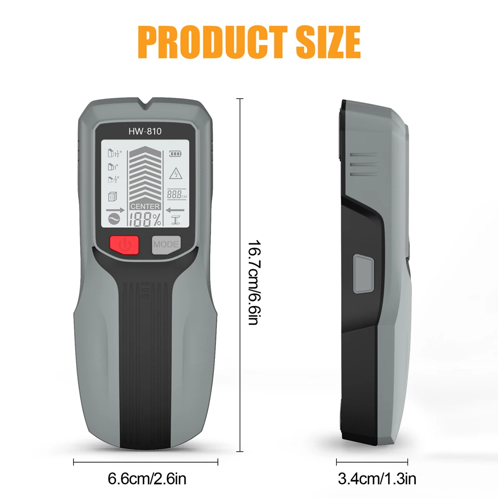 6 in 1 Smart Stud Finder Wall Scanner Electric Wall Scanner Sensor Studs Detector for Wood Magnetic Metal AC Wire Finding thumbnail 6
