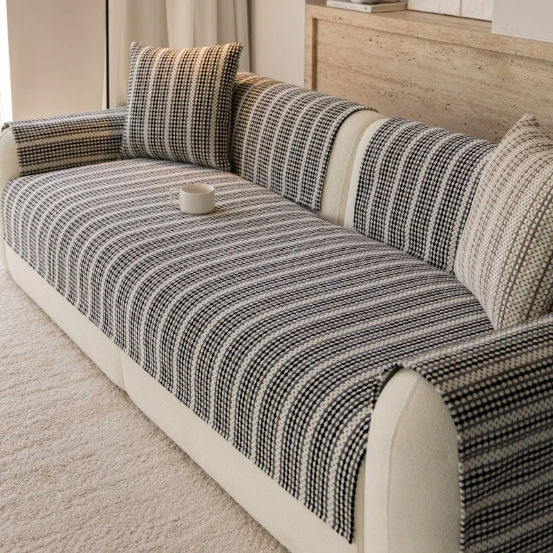 Soft Chenille Sofa Cushions Non-Slip Seat Covers Living Room Decor Woven Texture Warm Home Textiles Furniture Pads Couch Cover thumbnail 2