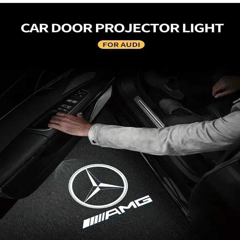 2Pc LED Car Styling Welcome Door Lights Emblem Accessory For Mercedes Benz AMG W205 C300 W203 W206 W108 W124 W126 W140 W168 W169 thumbnail 6