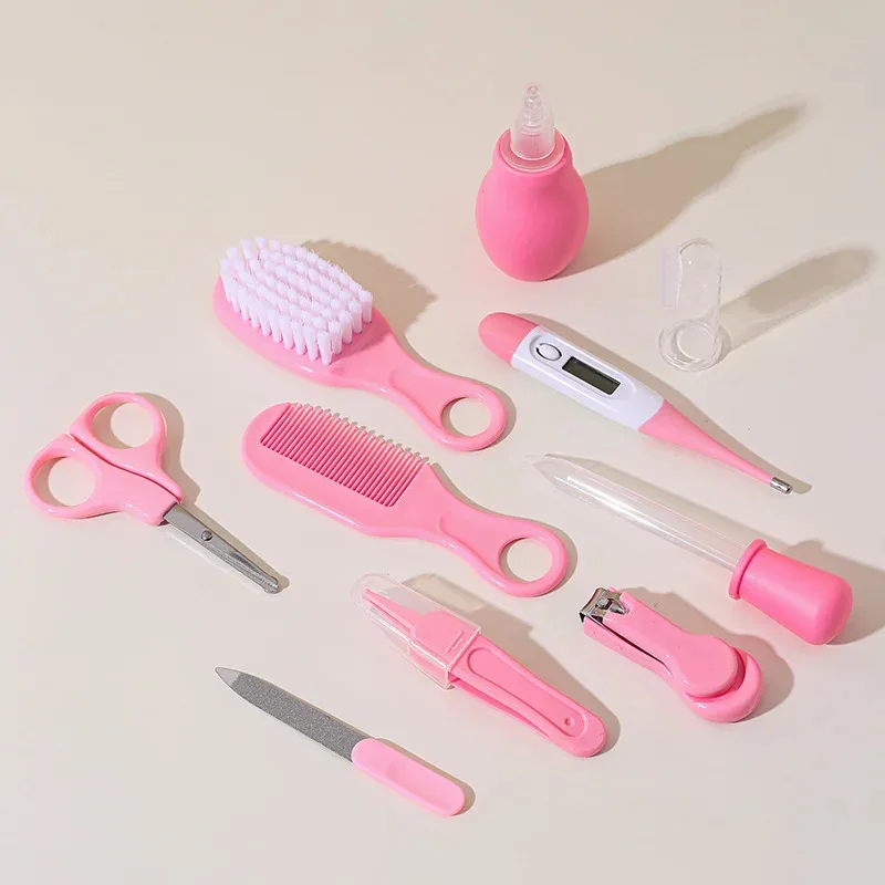 10-in-1 Baby Care Kit: Newborn Grooming Set (Nail Clippers/Brush/Thermometer) for Infant (Pink/Blue) thumbnail 3