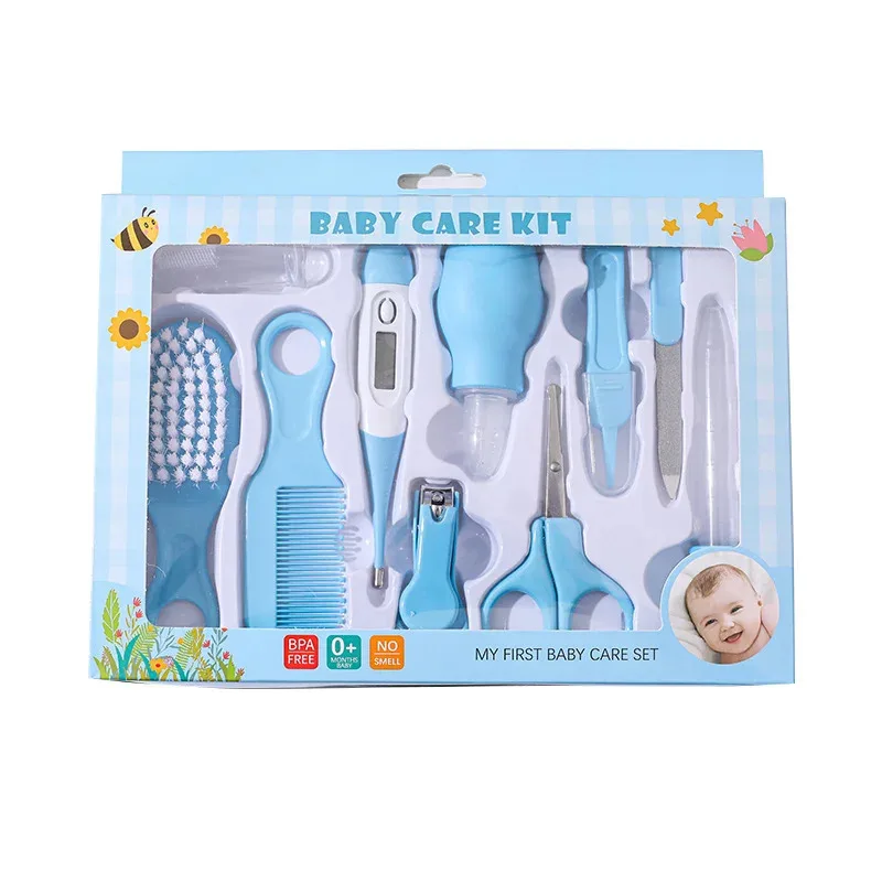 10-in-1 Baby Care Kit: Newborn Grooming Set (Nail Clippers/Brush/Thermometer) for Infant (Pink/Blue) thumbnail 6