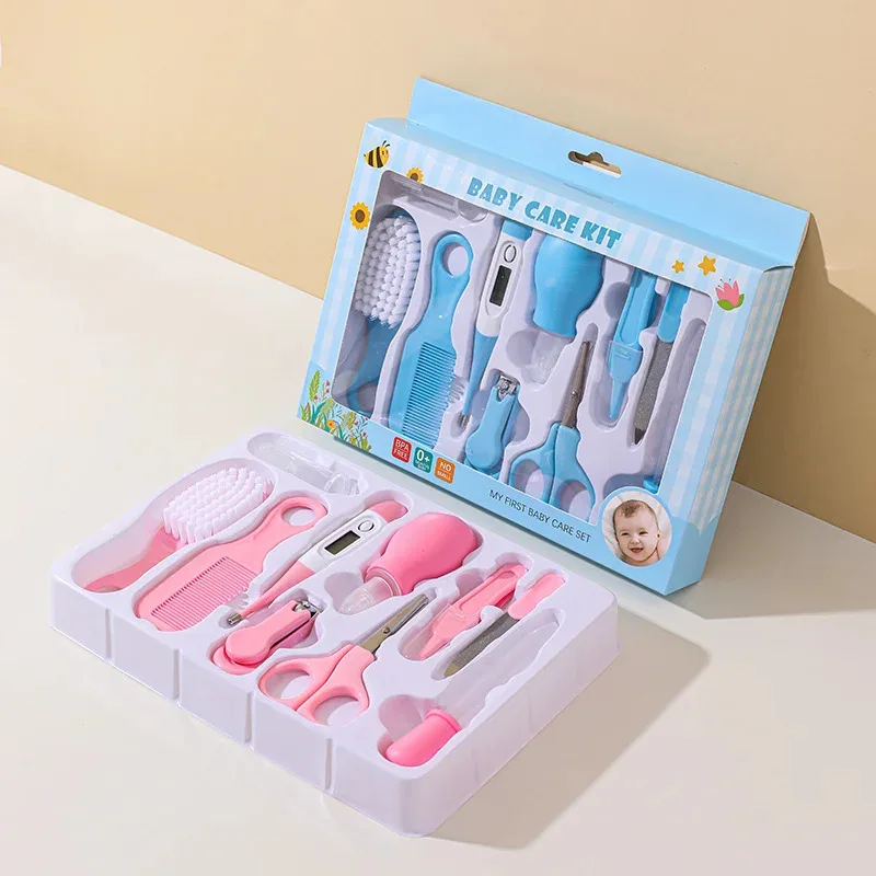 10-in-1 Baby Care Kit: Newborn Grooming Set (Nail Clippers/Brush/Thermometer) for Infant (Pink/Blue) thumbnail 5