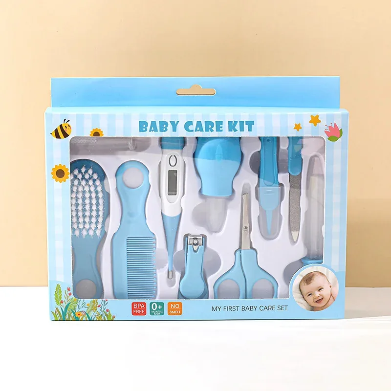 10-in-1 Baby Care Kit: Newborn Grooming Set (Nail Clippers/Brush/Thermometer) for Infant (Pink/Blue) thumbnail 2