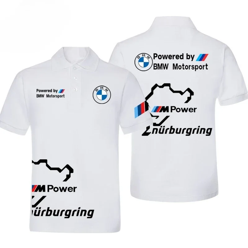 BMW Men's 2025 New Lapel Short Sleeve T-Shirt BMW Modified Car Culture Car Lovers Printed Men's and Women's Same Polo Shirt Top thumbnail 4