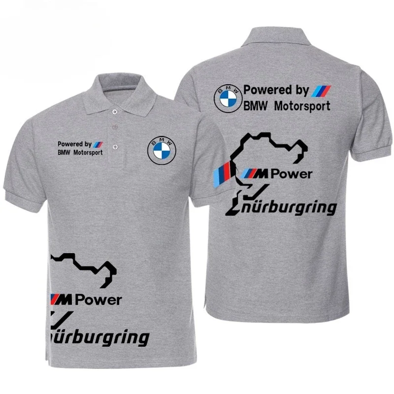 BMW Men's 2025 New Lapel Short Sleeve T-Shirt BMW Modified Car Culture Car Lovers Printed Men's and Women's Same Polo Shirt Top thumbnail 3