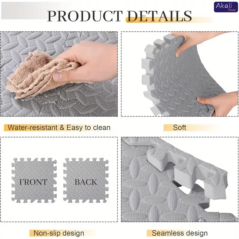 2.5cm Thickened Version Interlocking Puzzle Tiles 30x30cm Thick EVA Foam Floor Mat Yoga Fitness Exercise Gym Home Carpet Pad thumbnail 6