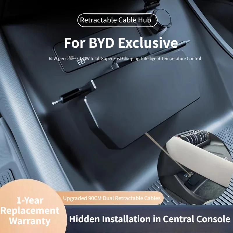 For SHUN SOON Retractable Car Charger Docking Station  Fit BYD Changan Geely New Energy Vehicles Auto Fast Charging Accessories thumbnail 2