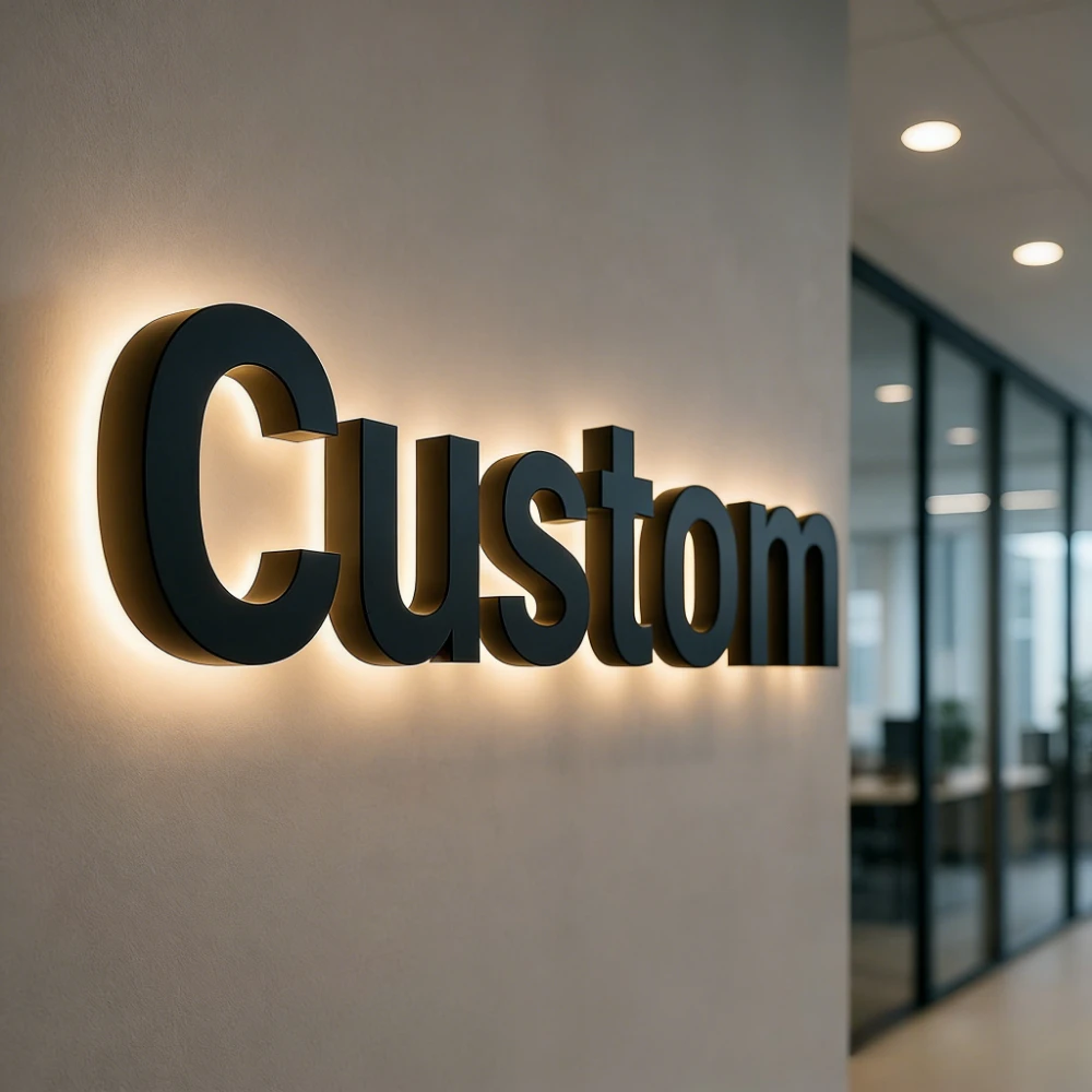 Custom LED 3D Metal Letter Sign for Nail Salon Backlit/Front Lit/Halo Illuminated Wall Logo Decor, Commercial Indoor Outdoor Use