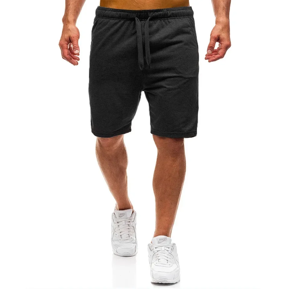2025 Summer New Solid Color Drawstring Pocket Casual Five Point Shorts Outdoor Fashion Sports Gym Fitness Training Beach Shorts thumbnail 3