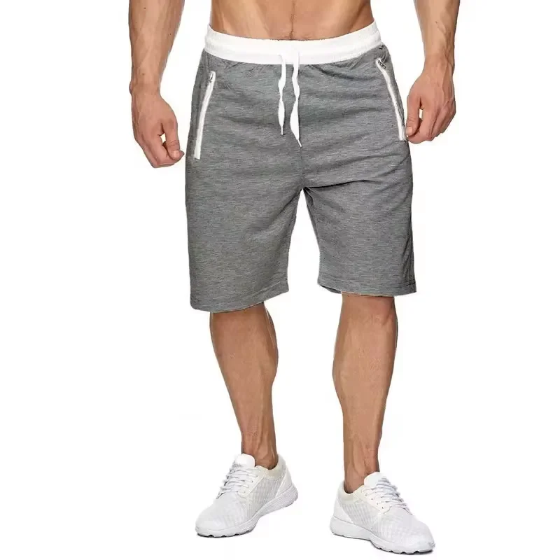 2025 Summer New Solid Color Drawstring Pocket Casual Five Point Shorts Outdoor Fashion Sports Gym Fitness Training Beach Shorts thumbnail 6