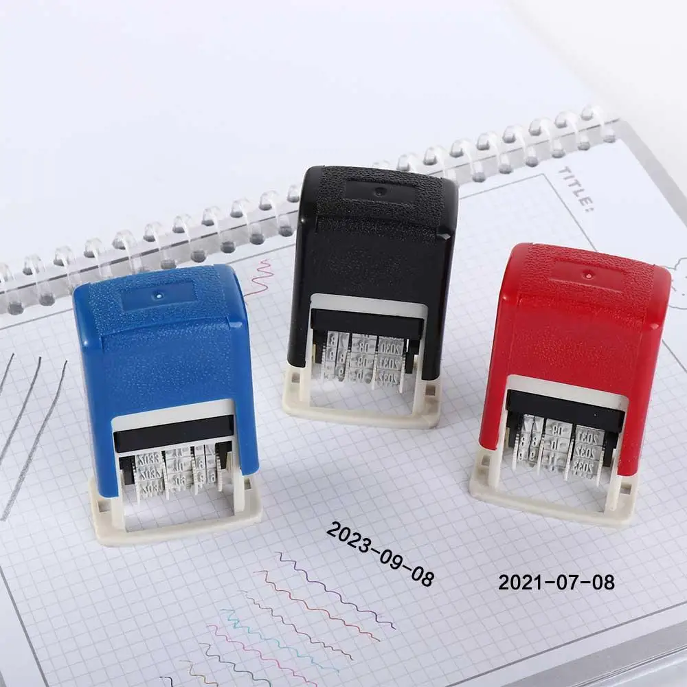 DIY Handle Account Date Stamps Manual Pressing Mini Stamps For Office Supplies Date Wheel Stamp （Without Ink） thumbnail 4