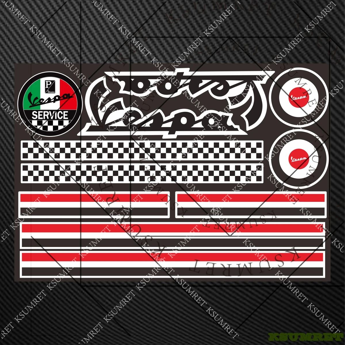 Vinyl Vespa Motorcycle Sticker Helmet Decal thumbnail 2