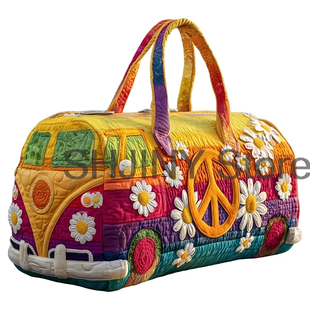 Men's 2026 Camping Trailer Quilted Duffle Bag Unisex Casual Daypack Women Weekender Travel Handbag thumbnail 6