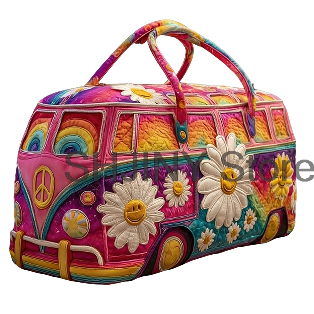 Men's 2026 Camping Trailer Quilted Duffle Bag Unisex Casual Daypack Women Weekender Travel Handbag thumbnail 3
