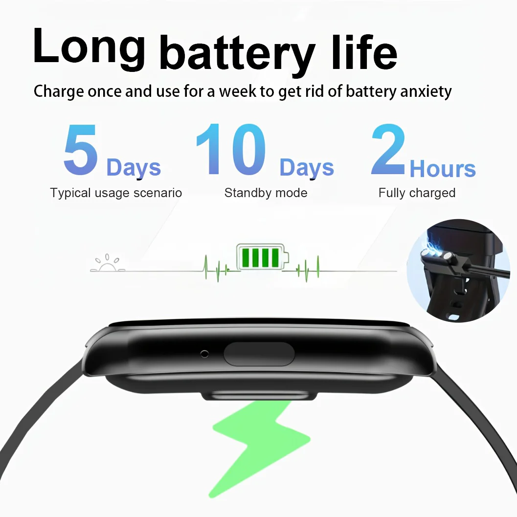 LAXASFIT New Smart Watch Bluetooth Calling Heart Rate&Sleep Monitoring Flashlight  Voice Assistant Men Women Smartwatch thumbnail 6