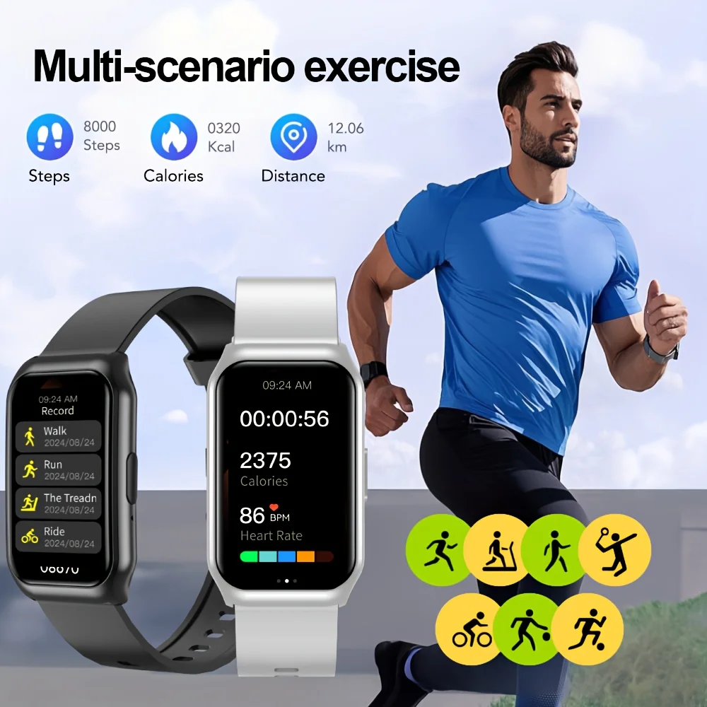 LAXASFIT New Smart Watch Bluetooth Calling Heart Rate&Sleep Monitoring Flashlight  Voice Assistant Men Women Smartwatch thumbnail 4