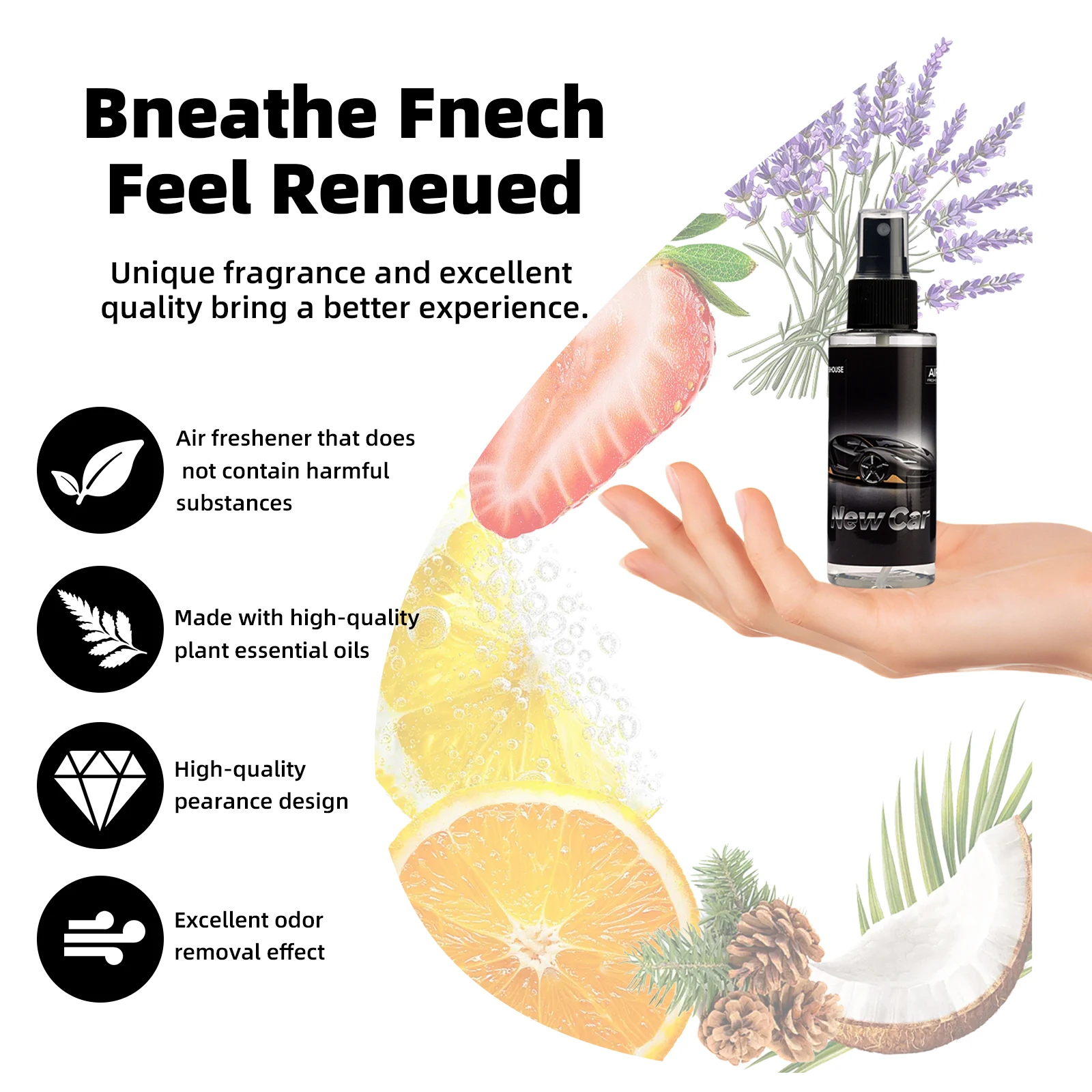100ml NEW CAR-Scented Hand-Sprayed Air Freshener – Car Spray, Home Air Purifying & Deodorizing Fragrance thumbnail 5
